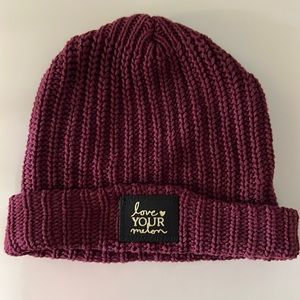 Love your melon - burgundy cuffed beanie
